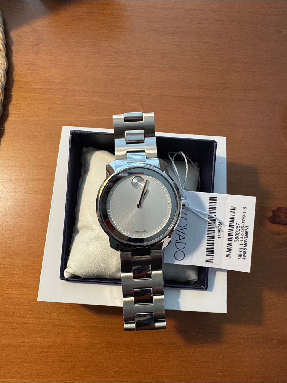 Movado Men’s Silver Museum Dial Stainless Steel Bracelet Watch